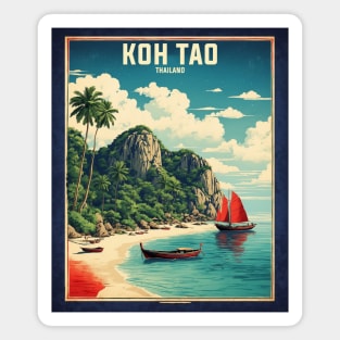 Koh Tao Thailand Vintage Retro Travel Tourism Magnet